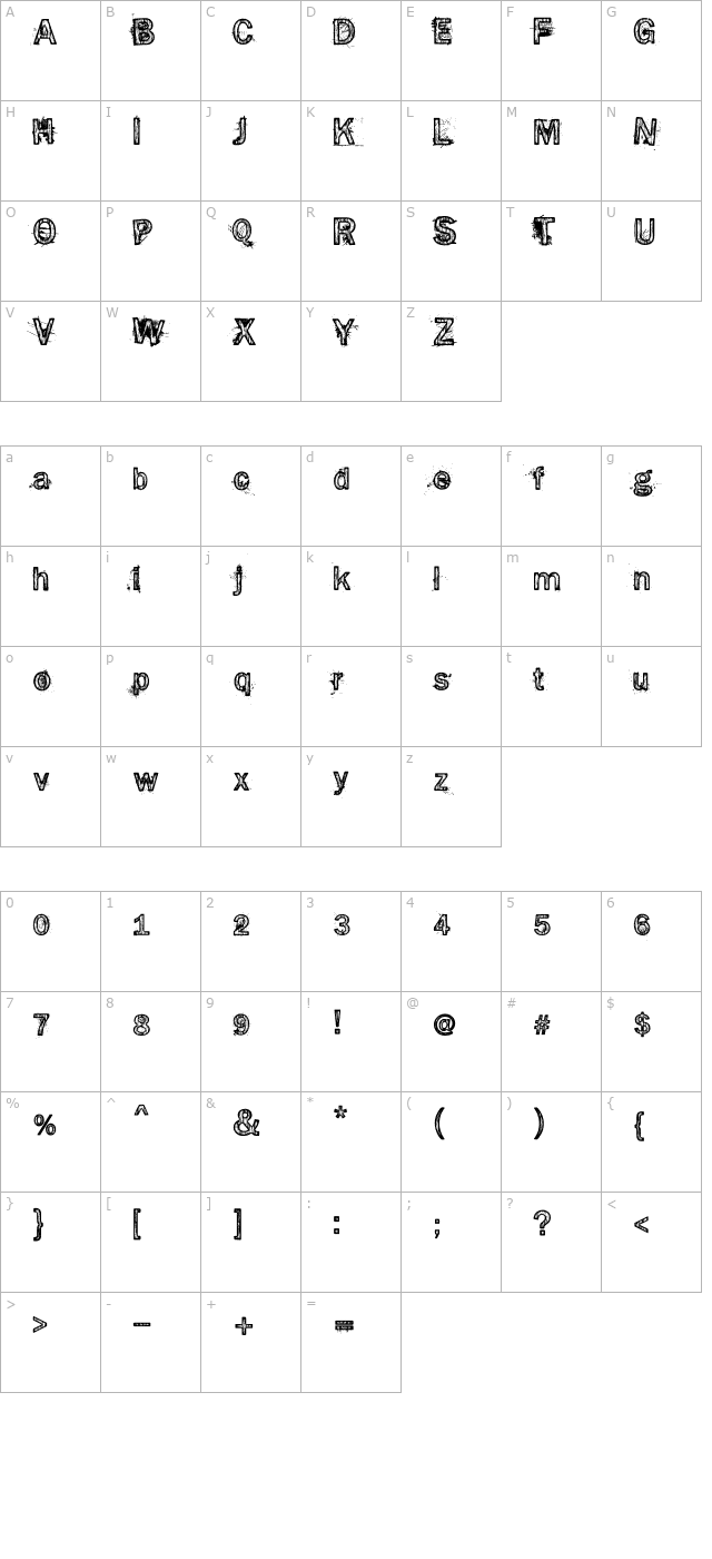 Splinter 2 character map