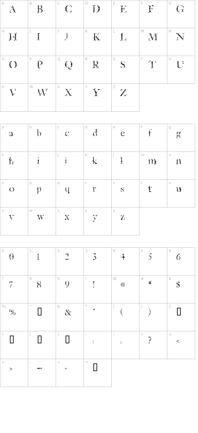 Sponged character map