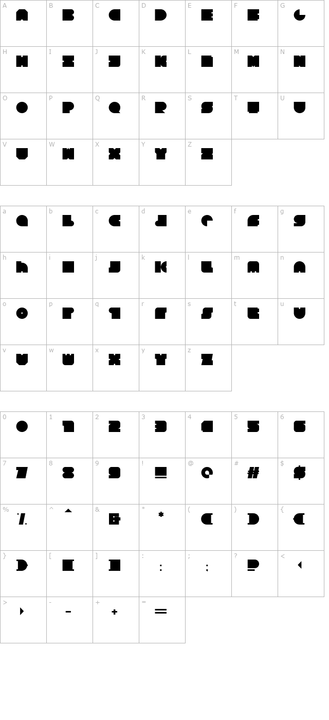 Square 80 character map