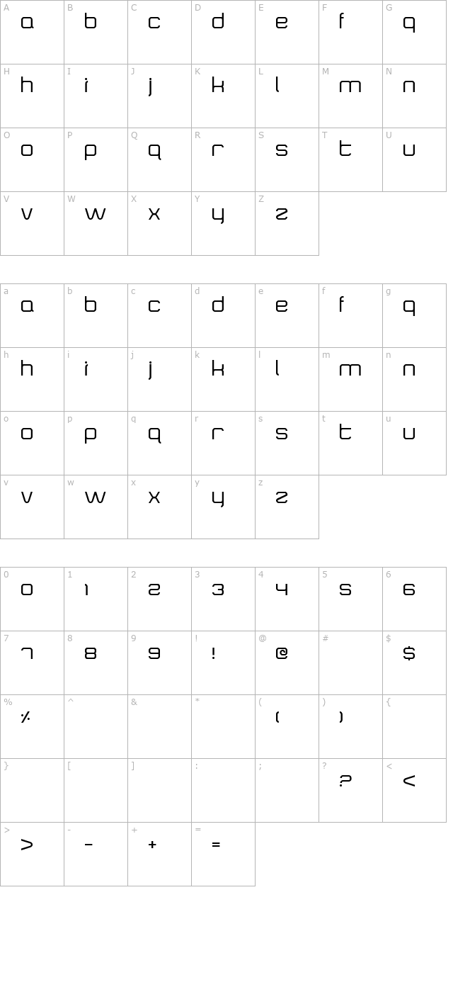 squaretype-b character map