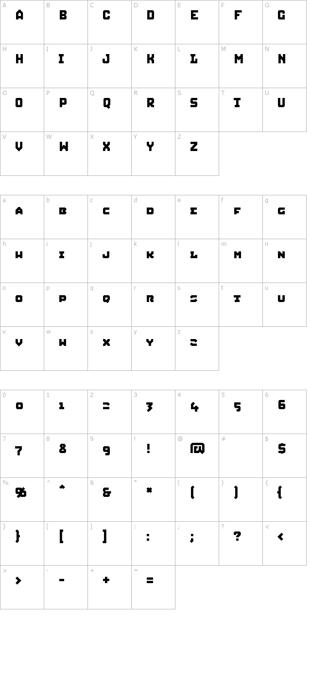 Squid Caps character map