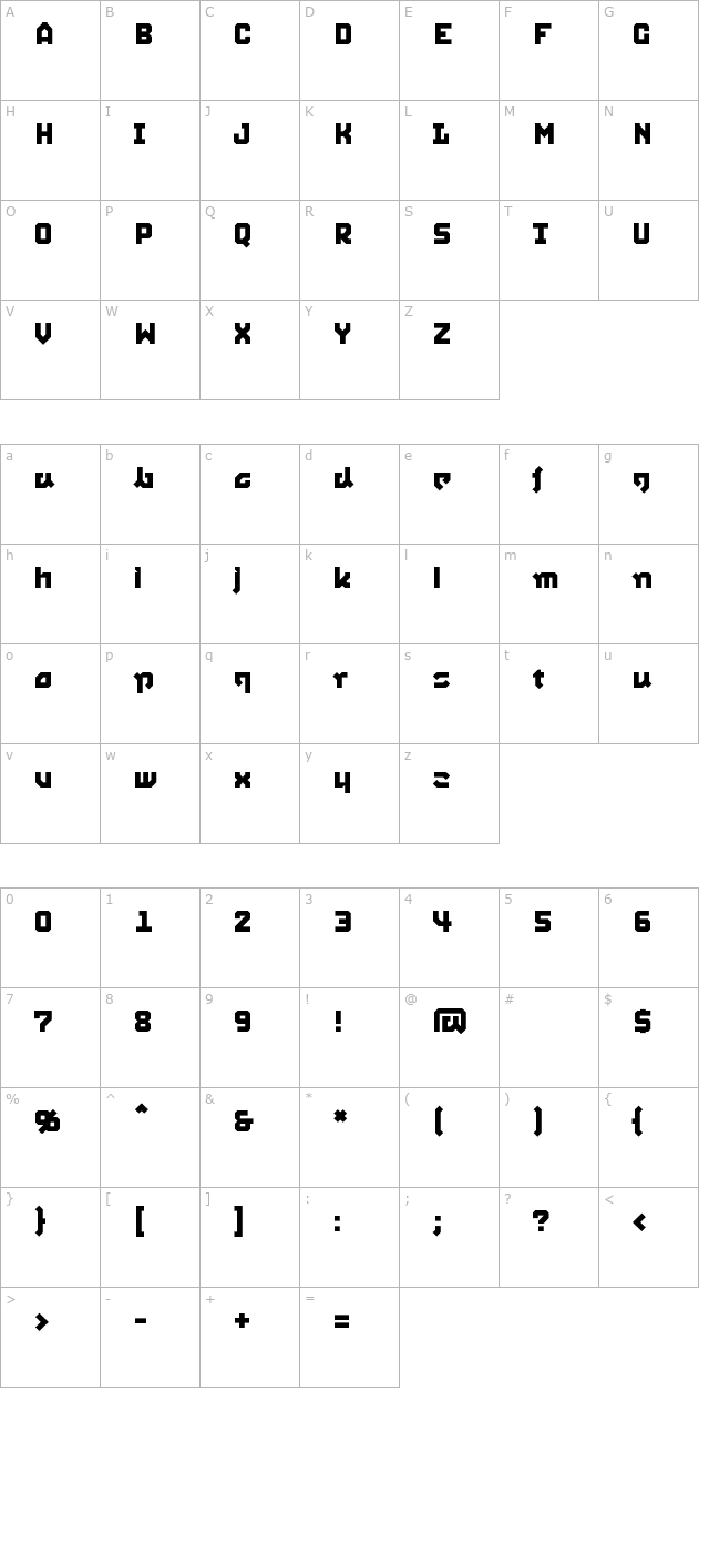 Squid character map