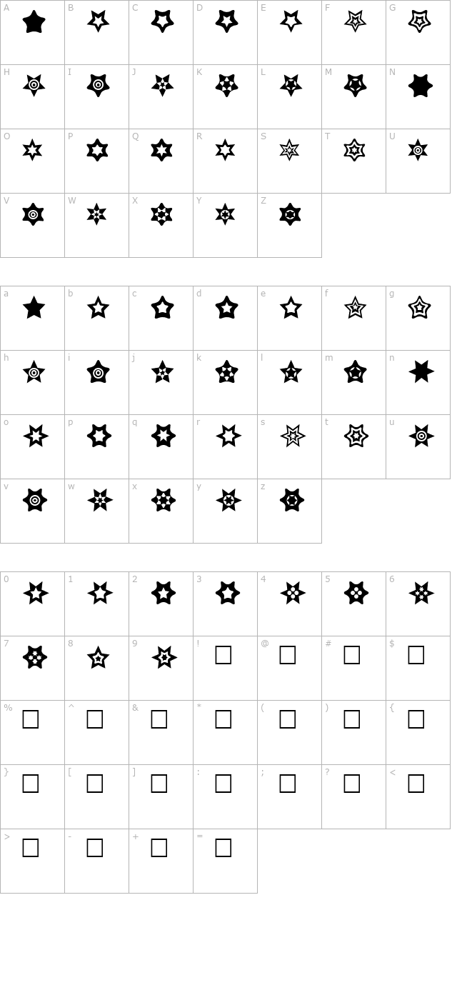 star-things character map