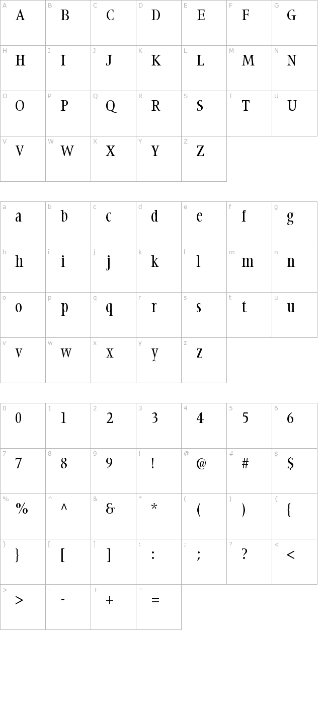 Steepidien character map