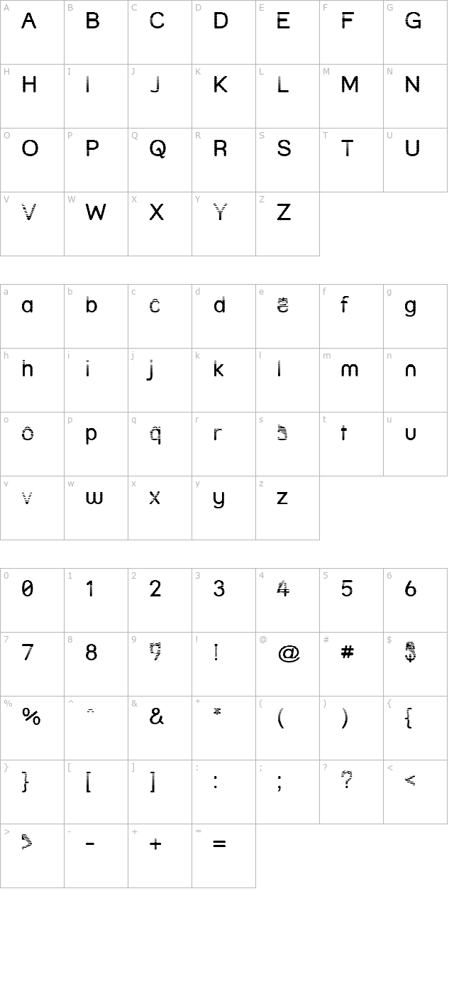 Street - Lined character map