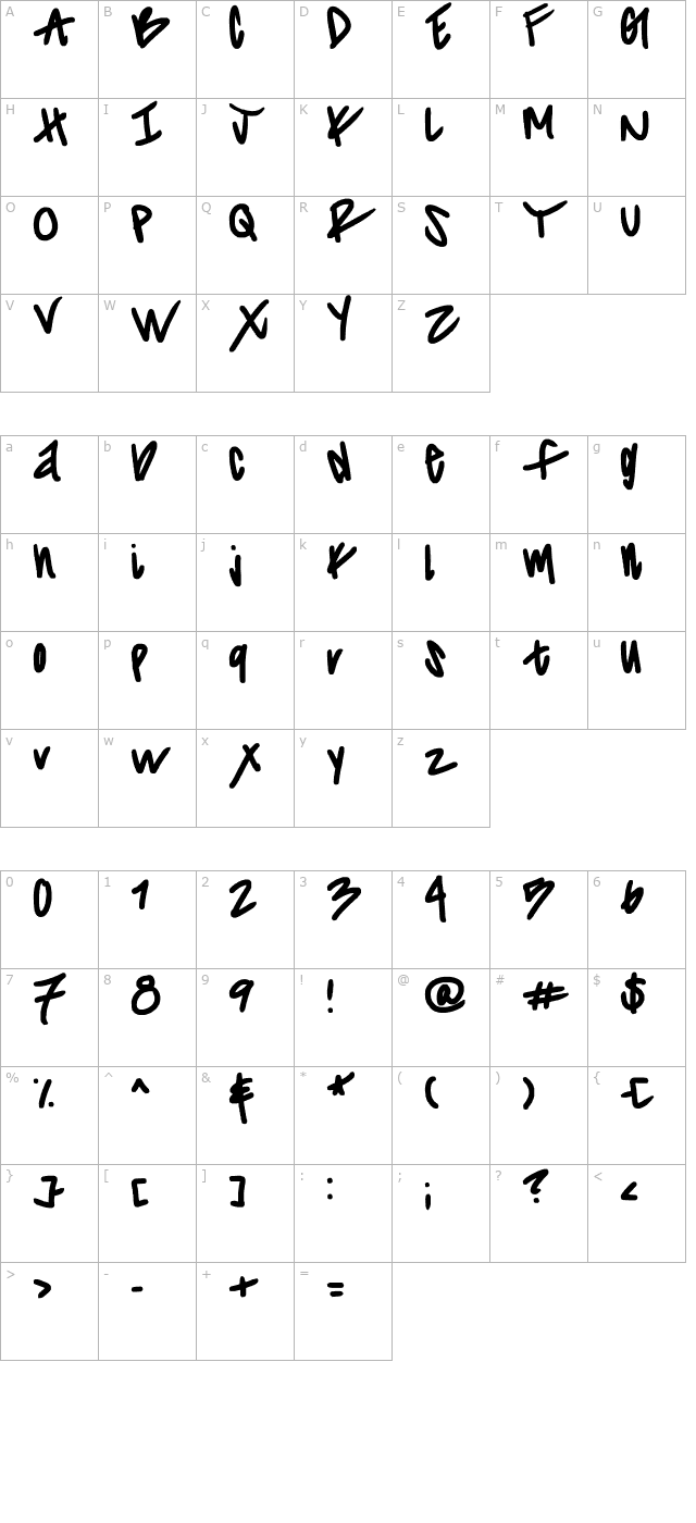 Striiikerr character map