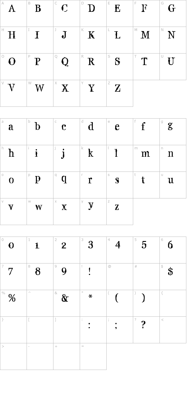 Supafly 36 character map