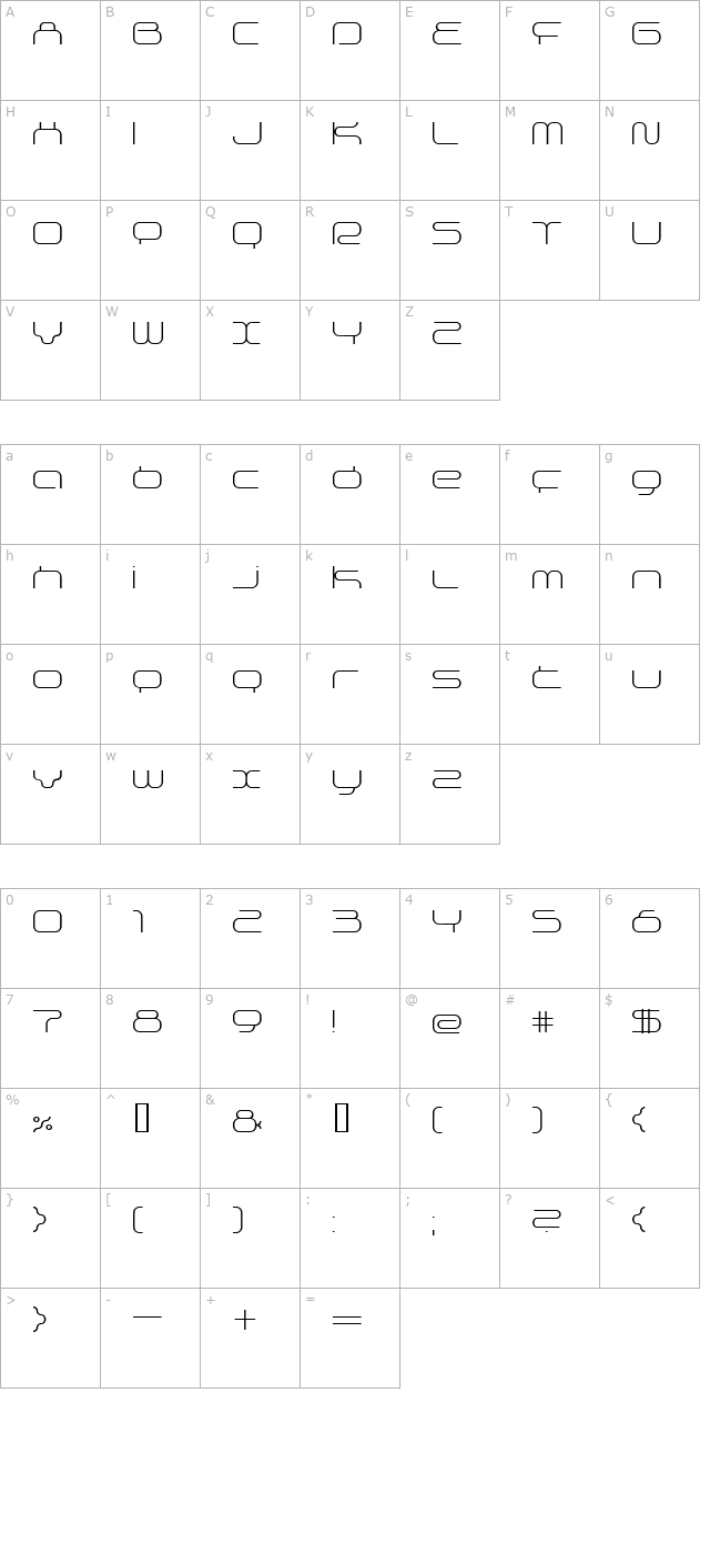 supersonic Thin character map