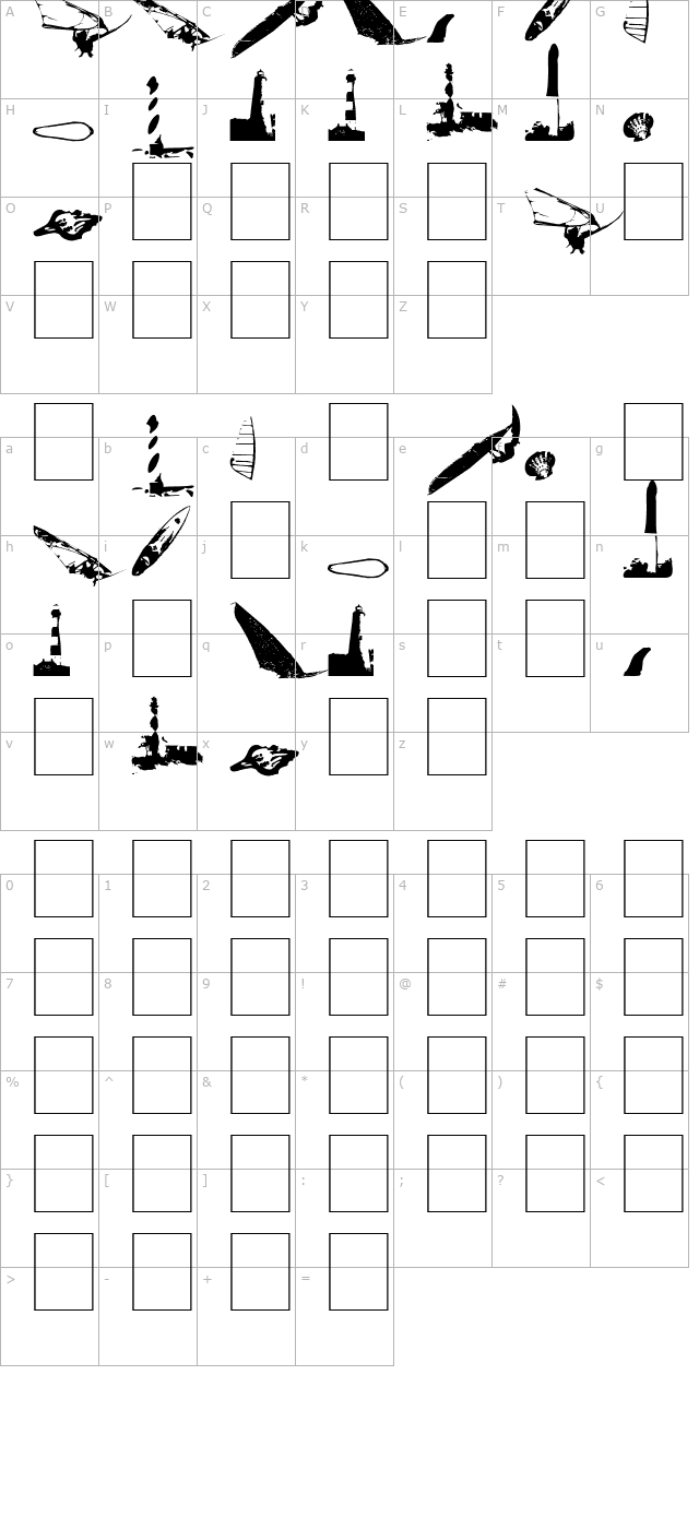 surf-bat character map