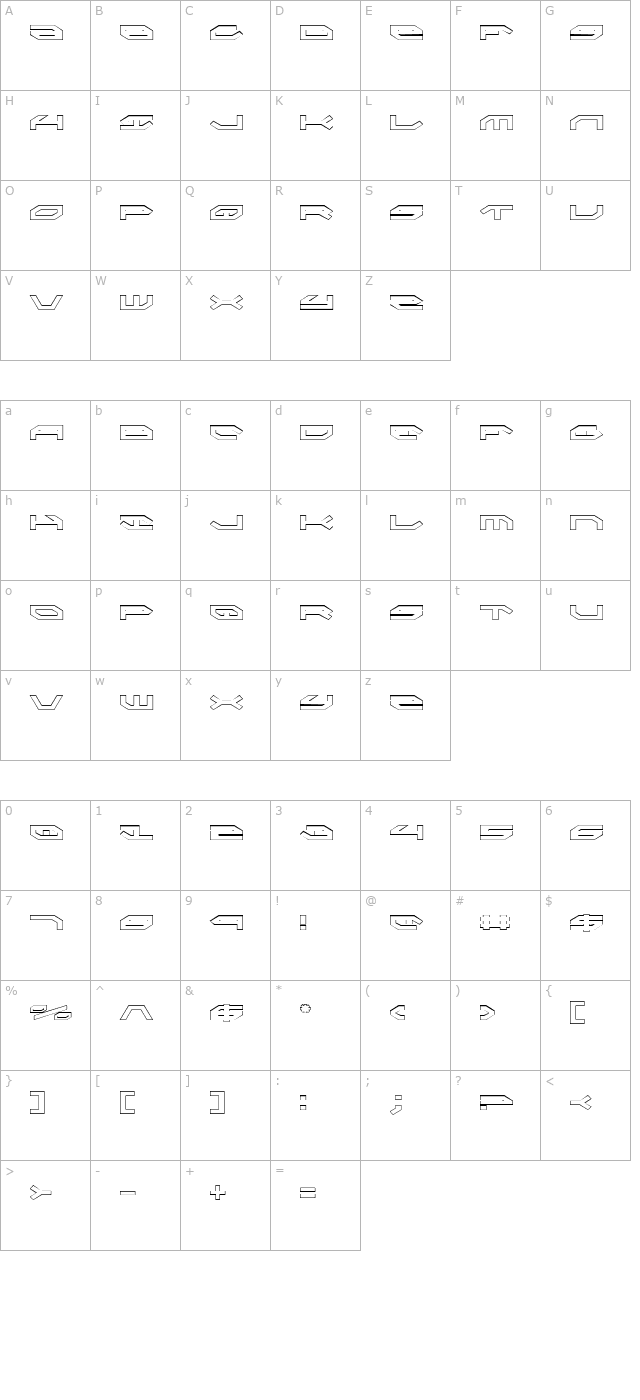 Taskforce Outline character map