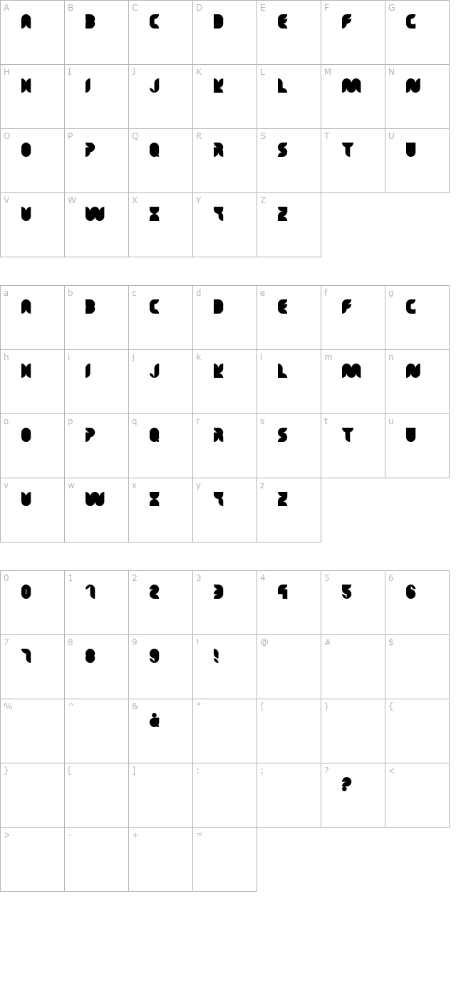 tea-leaf-caps character map