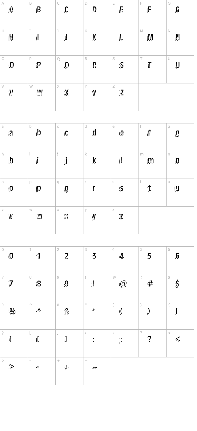 Ten Ton Ballyhoo Alternates character map