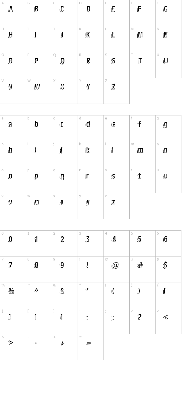 Ten Ton Ballyhoo character map