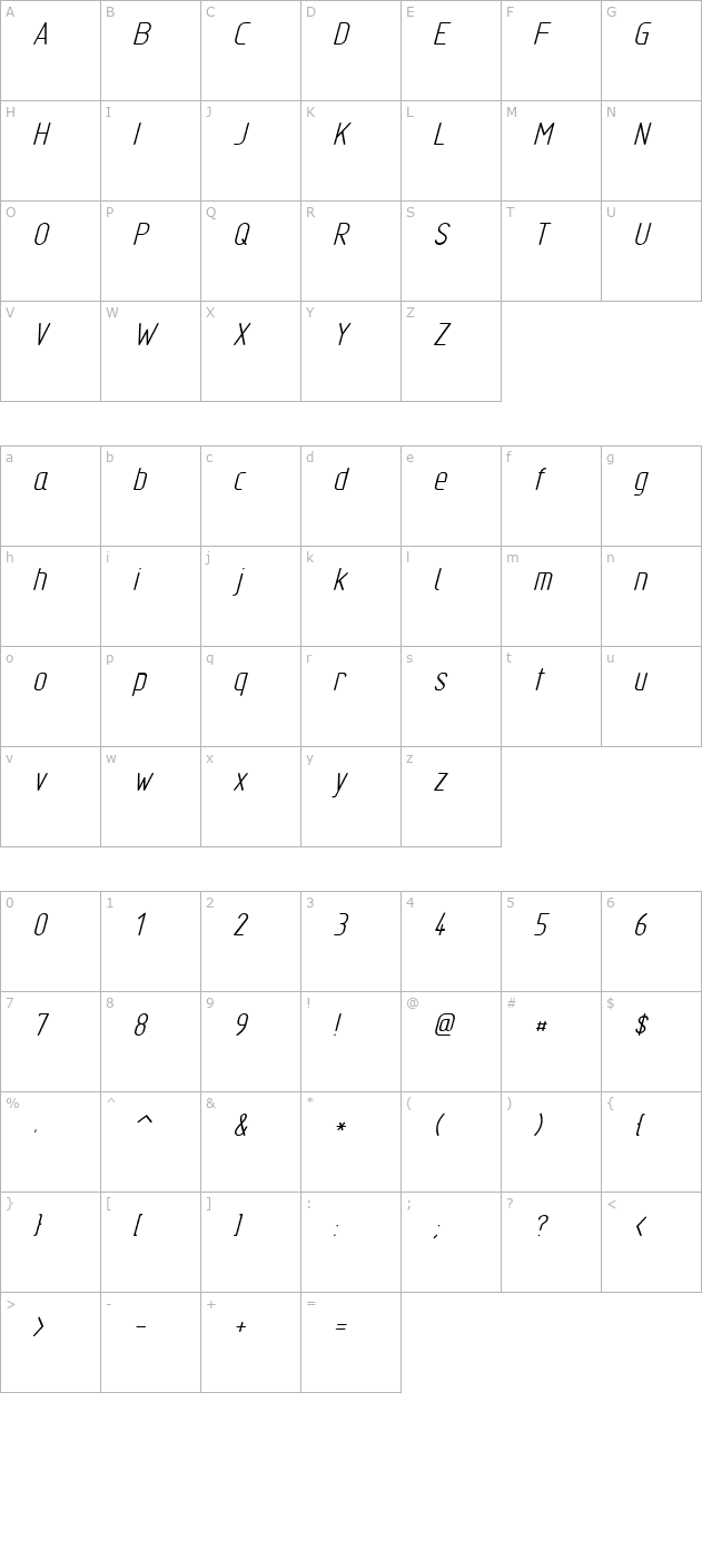 tgl-31034-2 character map