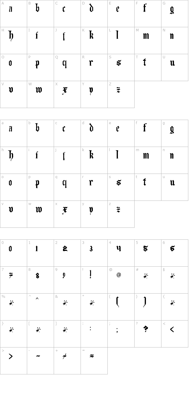 The Art of Illuminating character map