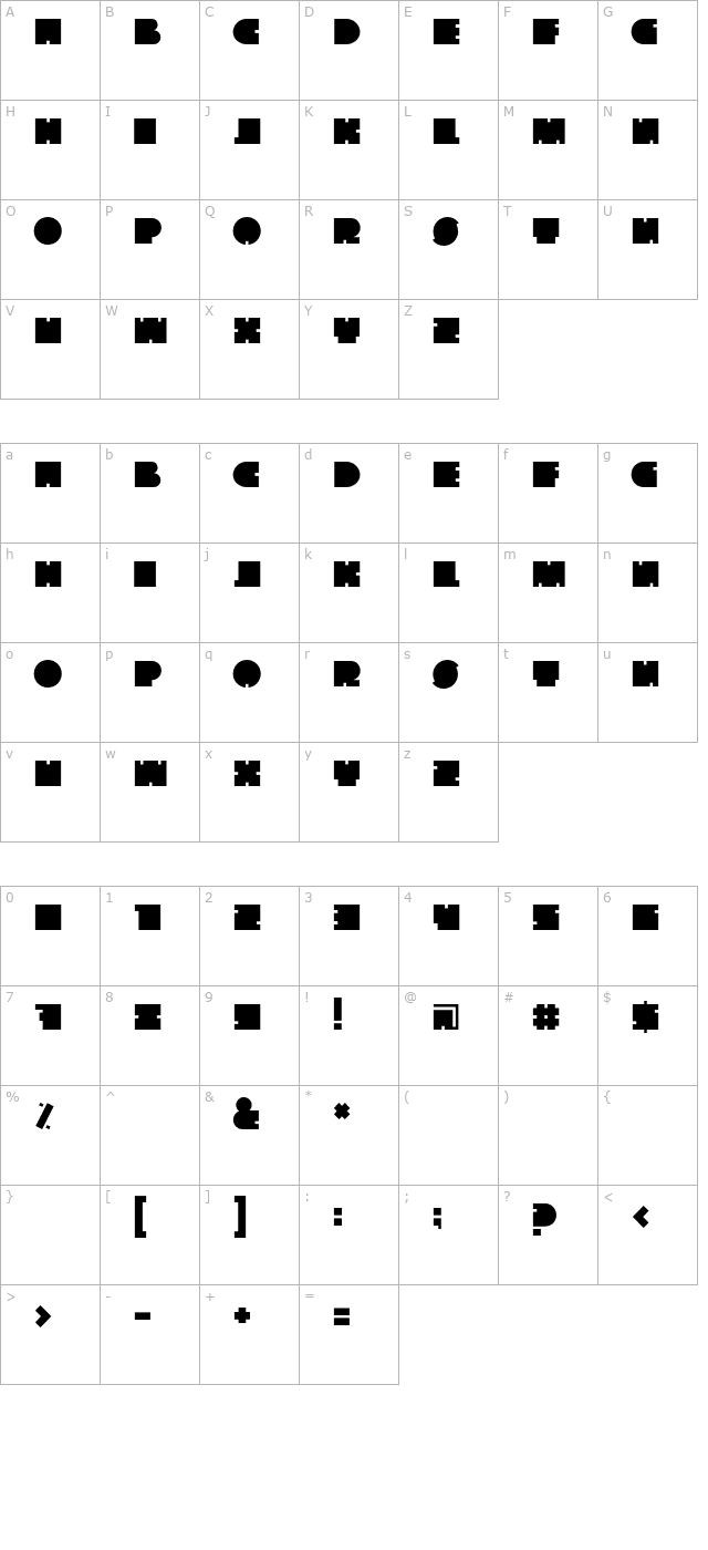 the-go-font character map