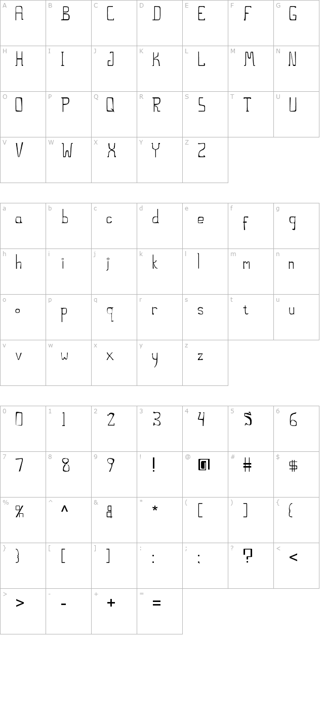 The Stilts character map