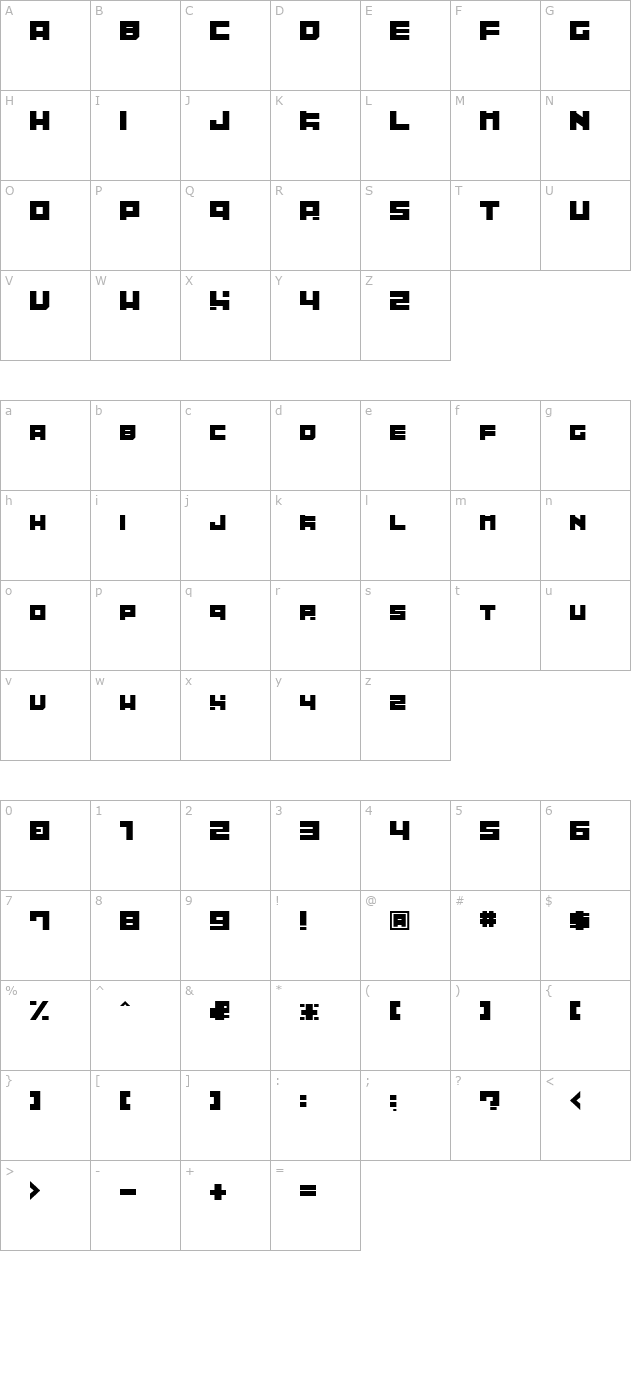 tibitto character map