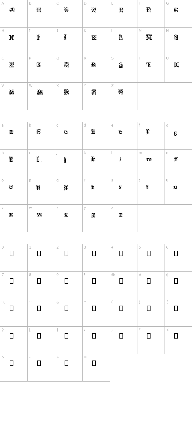 times-new-omen character map