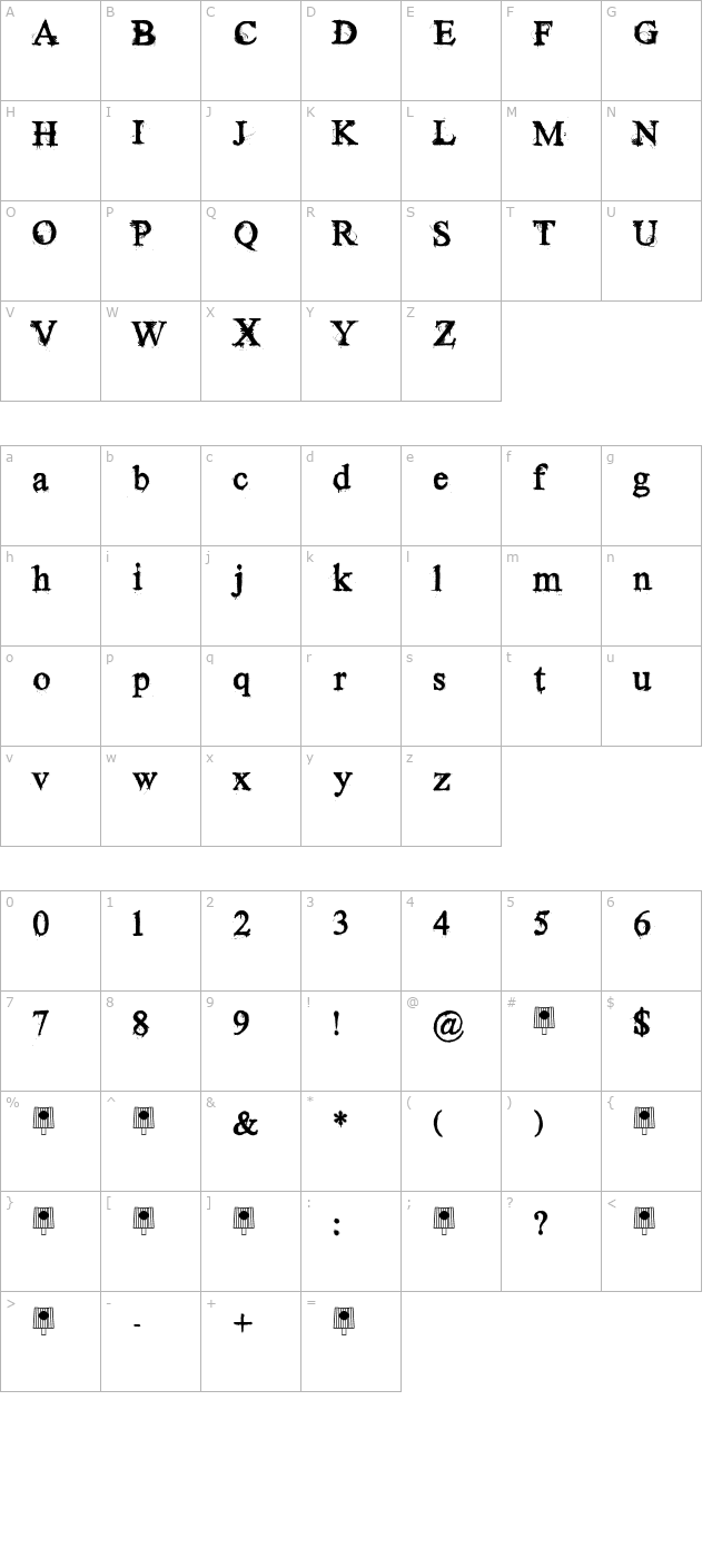 Times New Yorker character map