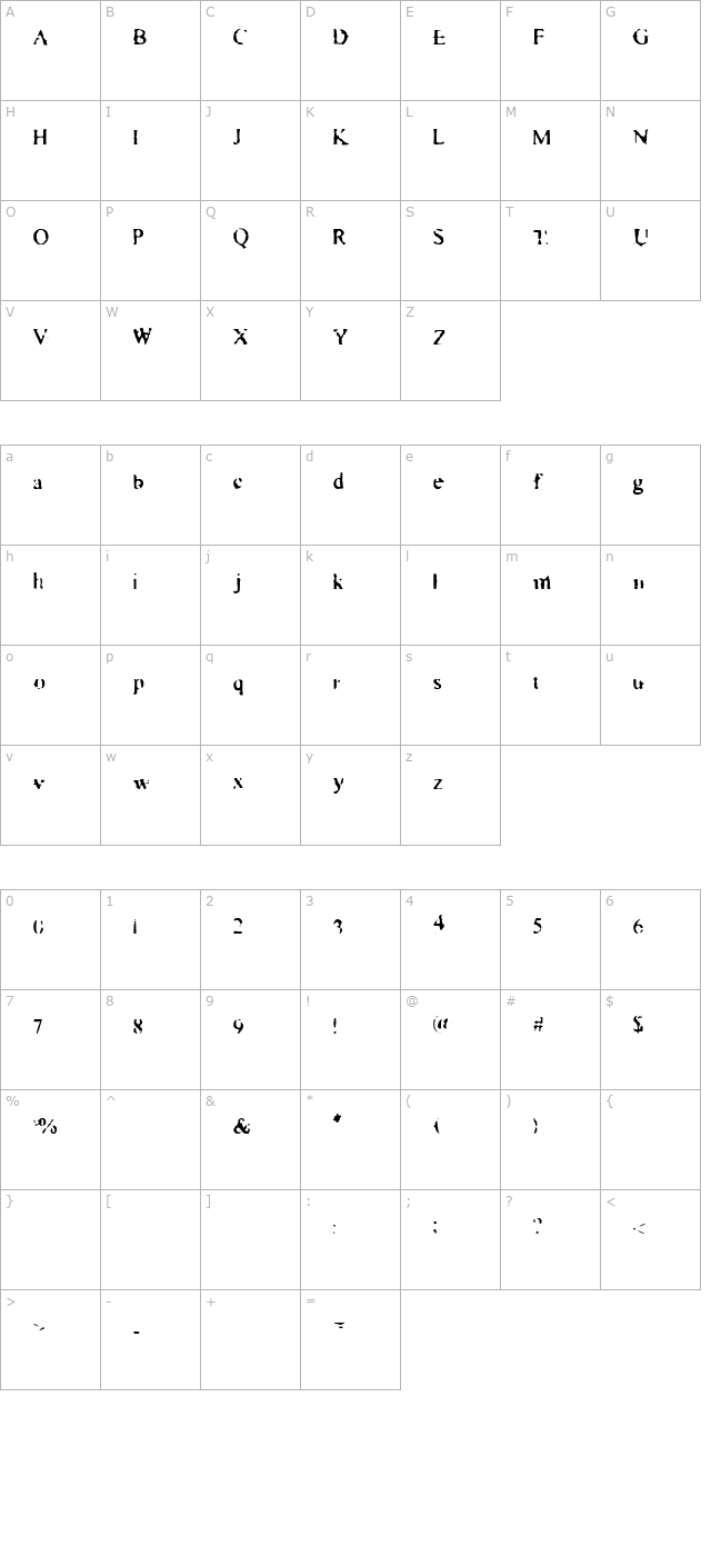 times-new-zoo-man character map