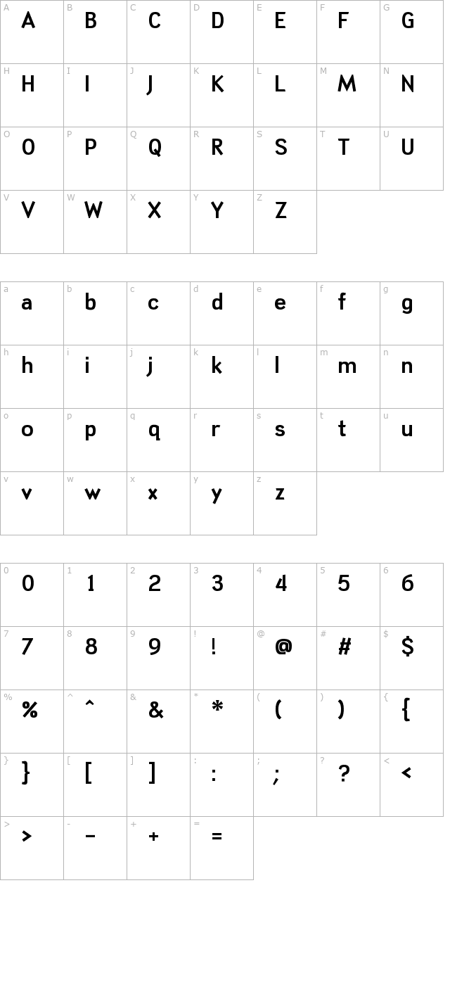 tin-doghouse character map