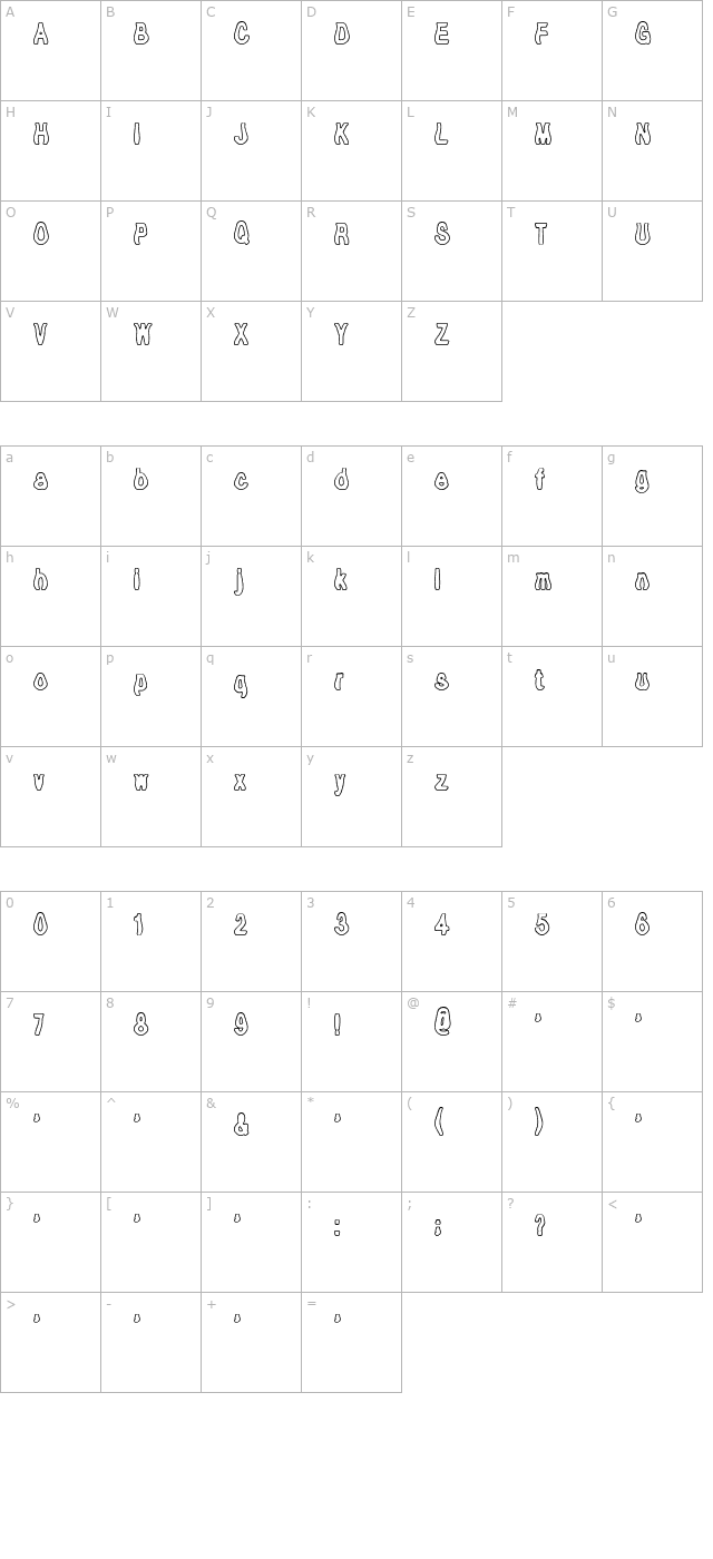 Tioem Open character map