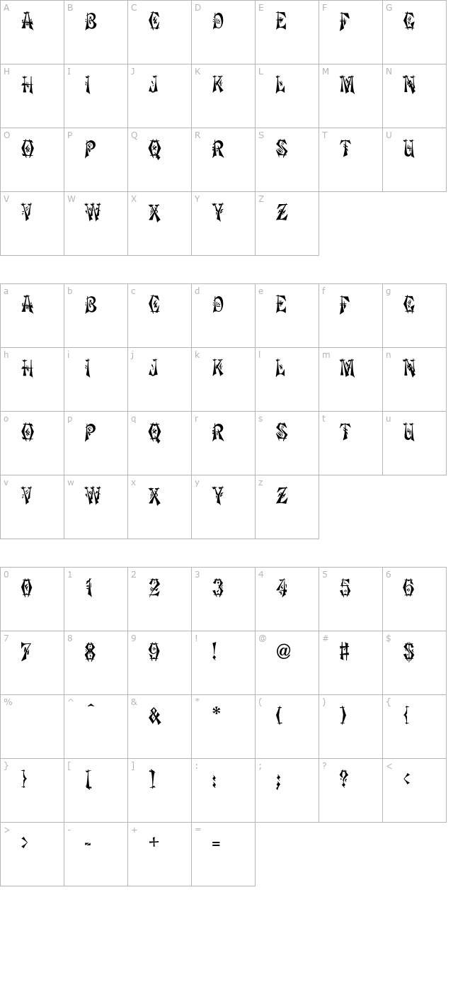 tokyo-normal-otf character map