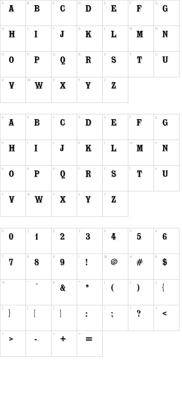 toussant-regular-otf character map