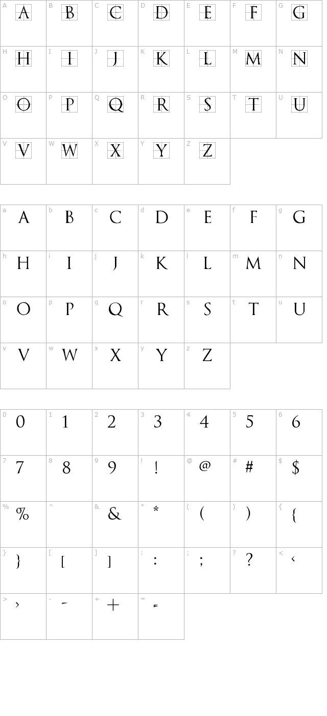 trajanusbricks character map