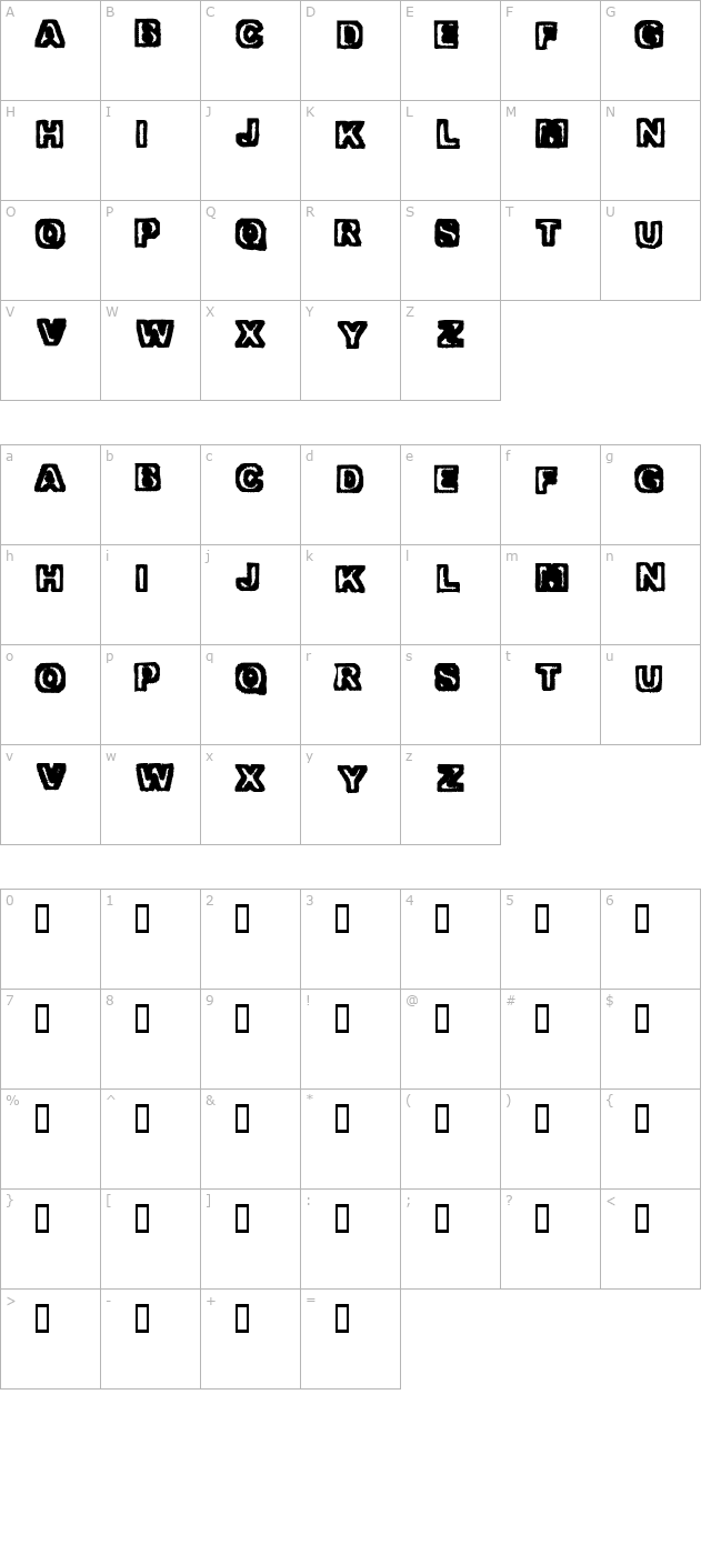 Trapped character map