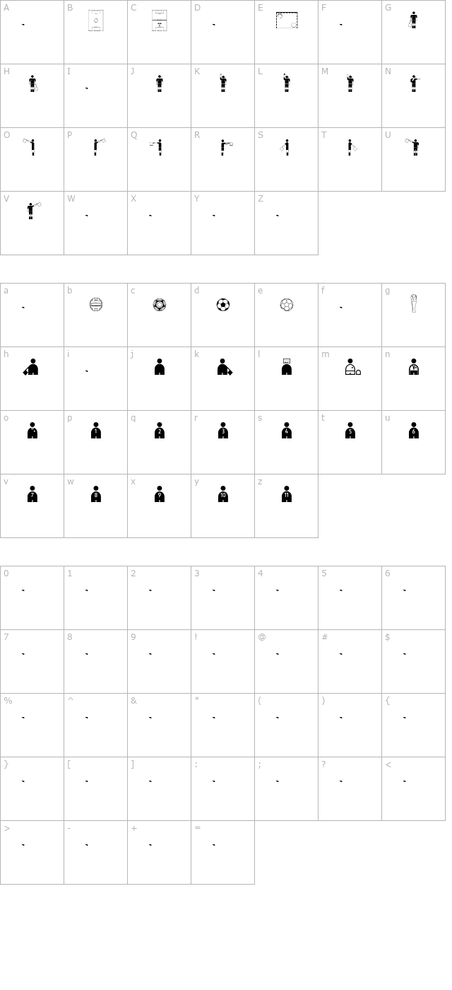 trivia-pict-otf character map