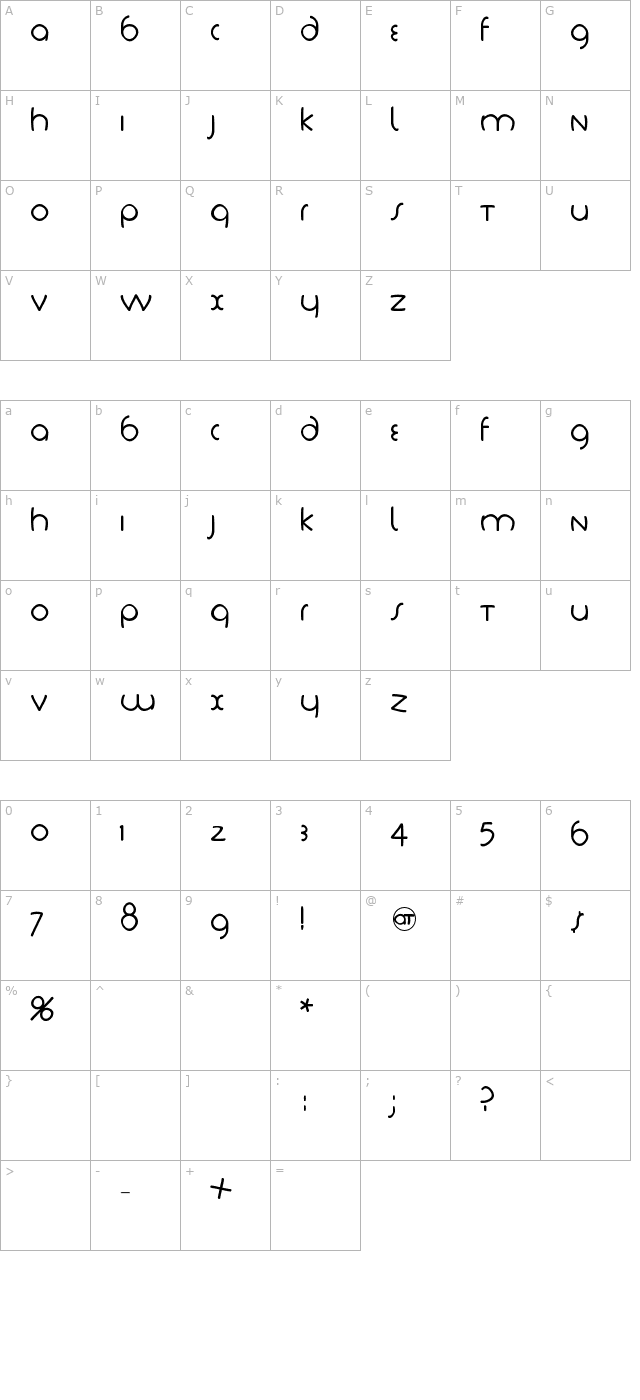 TschichLightFS character map