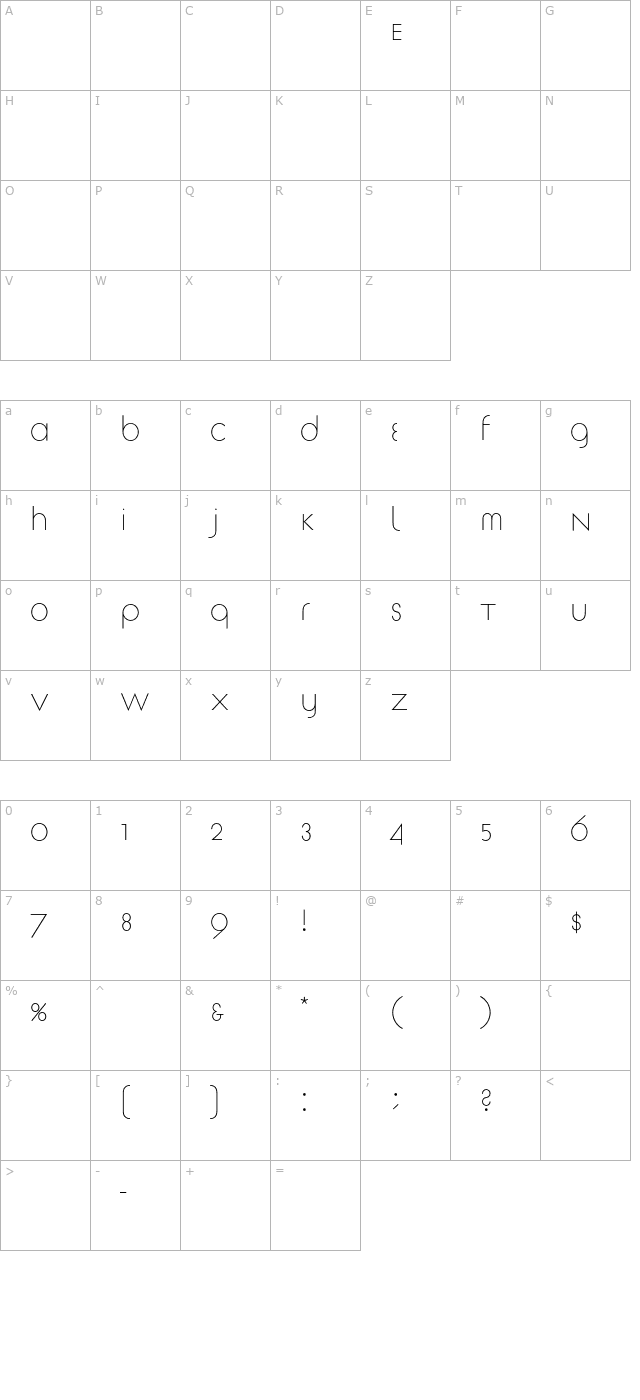 TschicholdarchitypeNormal OTF character map