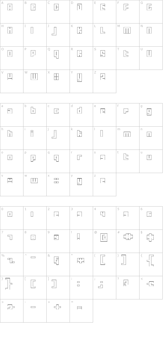 tutor-outline character map