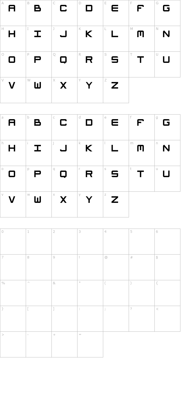 tycho-otf character map