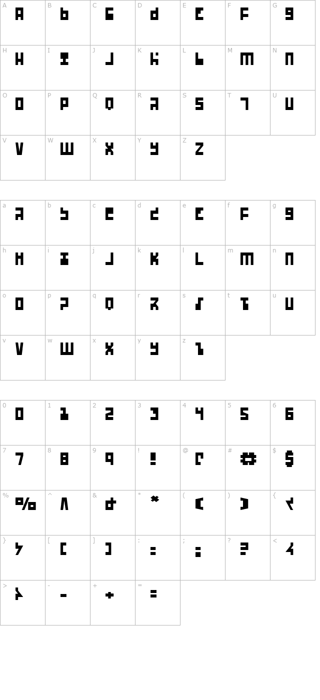 ufo-hunter character map