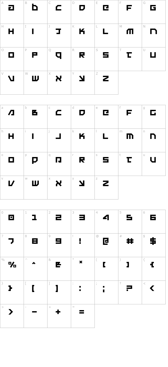 uno-estado character map