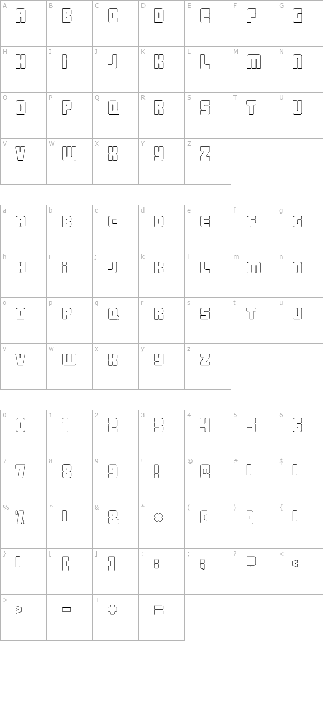 Urban Constructed Outline character map