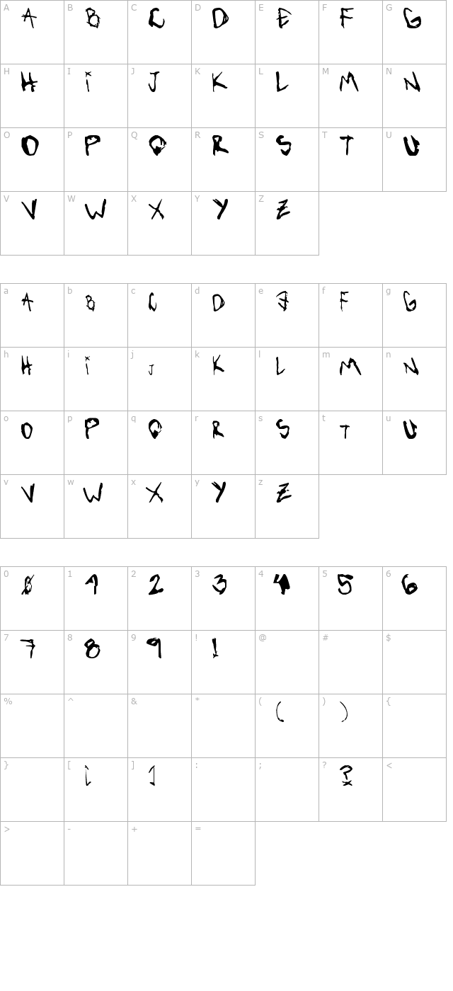 vibratte-letters- character map