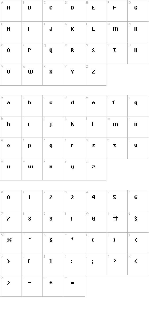 Vipond Angular character map