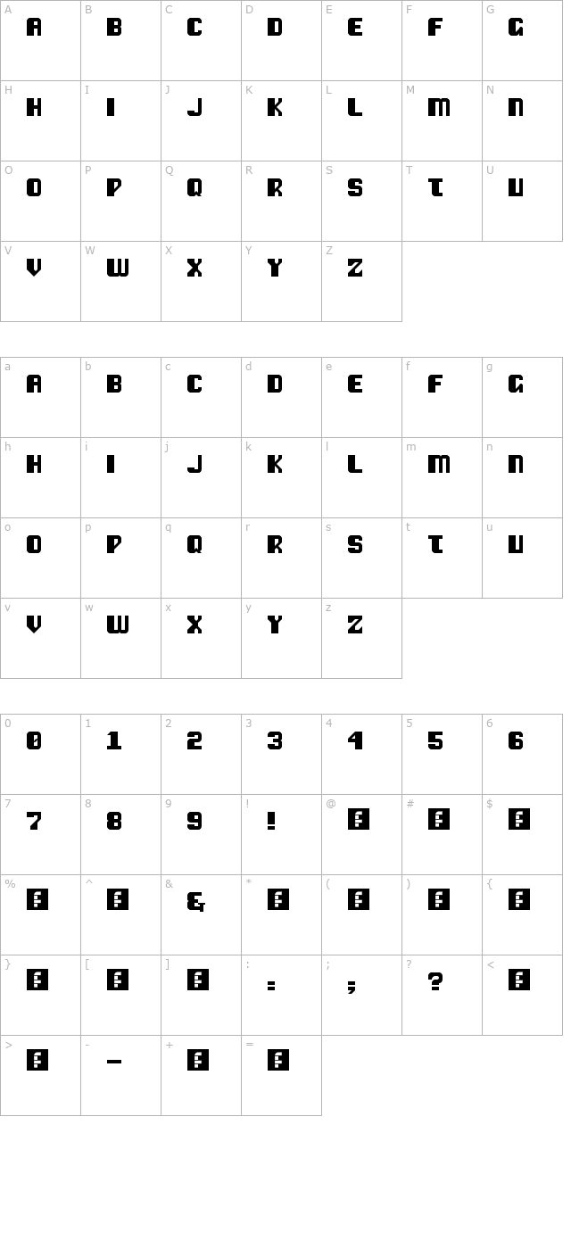 vipond-chubby character map