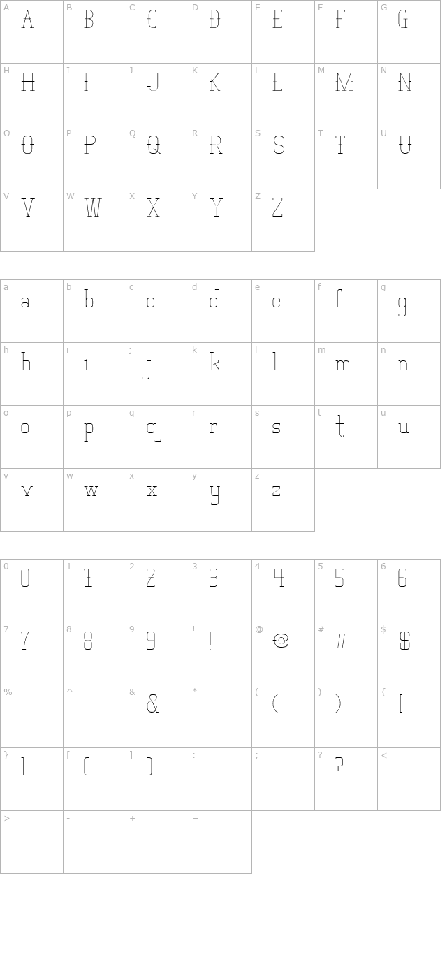 Vloderstone character map