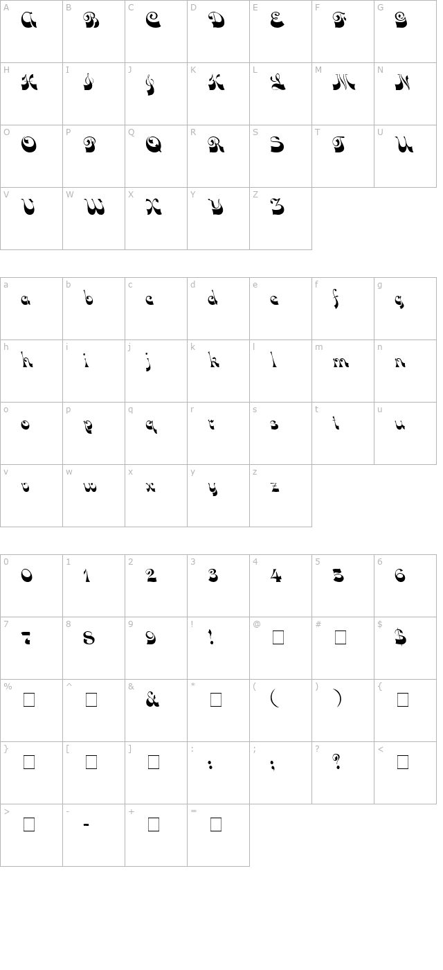 Voco Script SSi character map