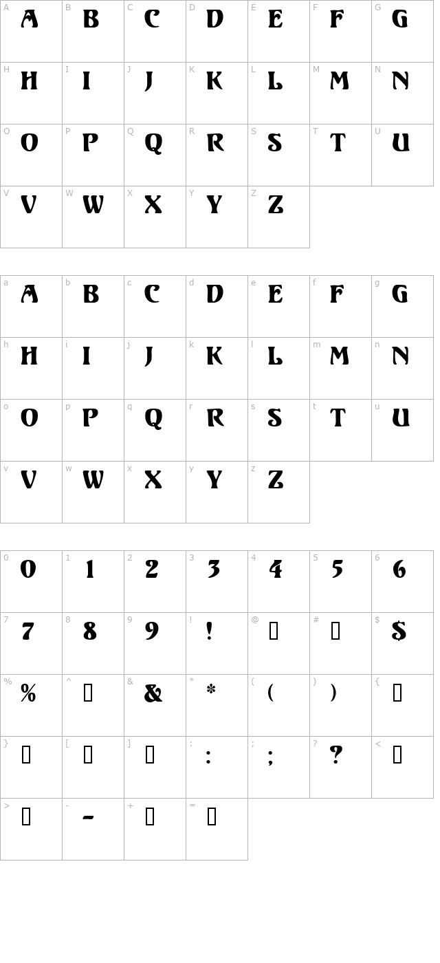 volutedisplaycapsssk character map