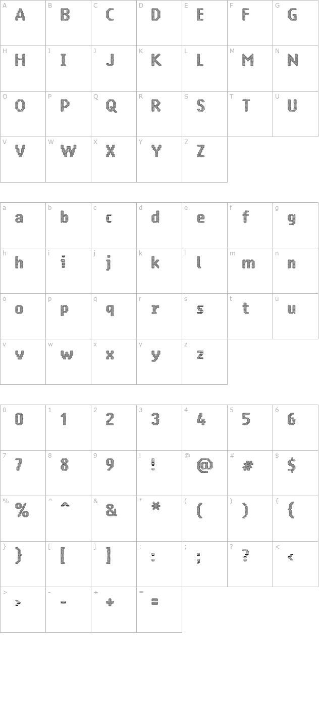 Vrångö character map