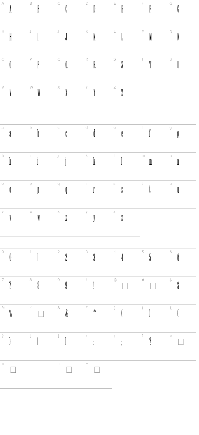 willow-light character map