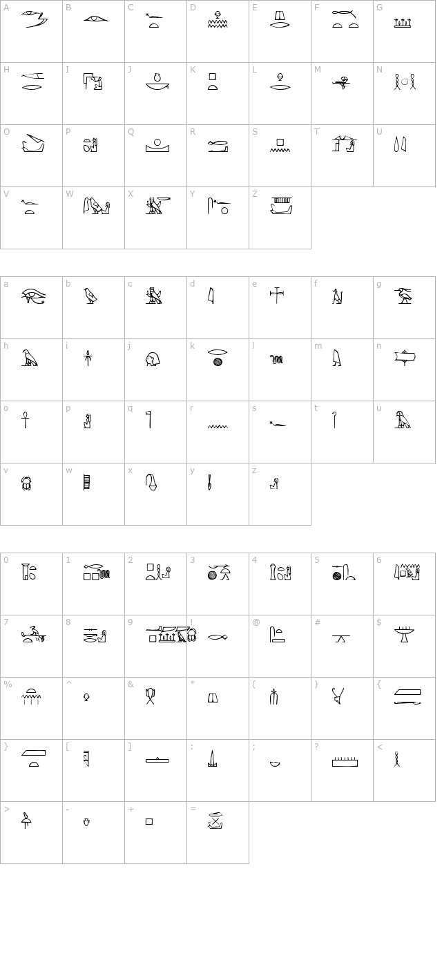 yiroglyphics character map