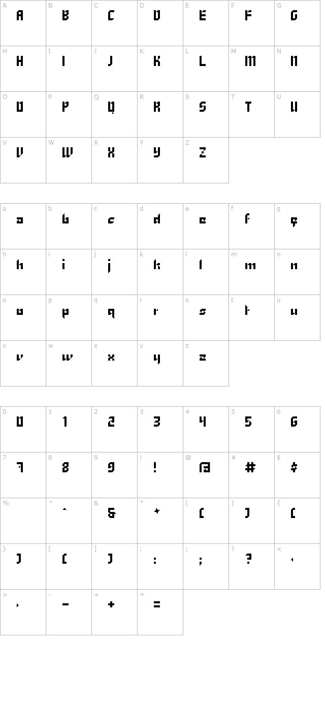 zhang character map