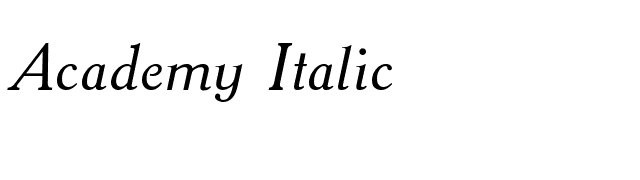 Academy Italic font preview